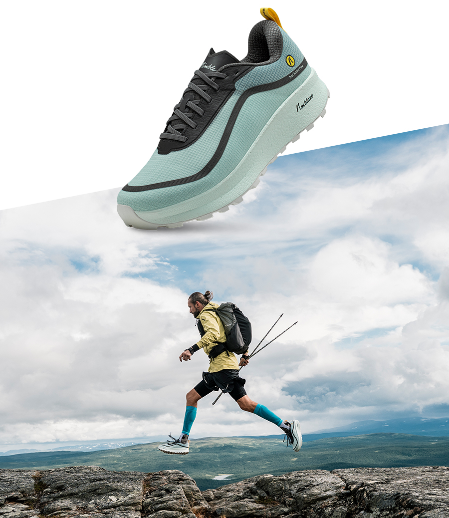 Trail Addict Flow Blau Gravel Laufschuh