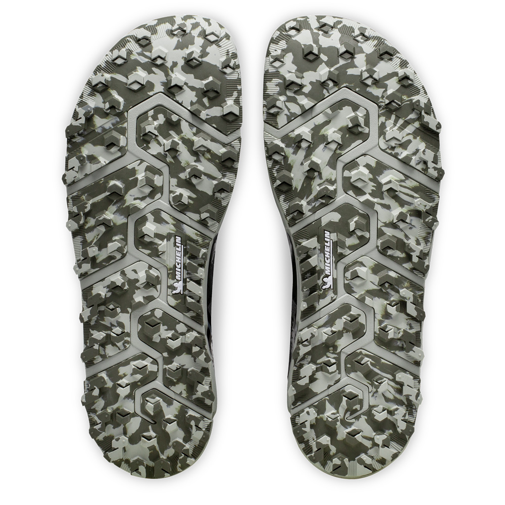 Die Michelin Sohle des Joe Nimble Trail Addict WR Trail Laufschuh in der Farbe Oliv