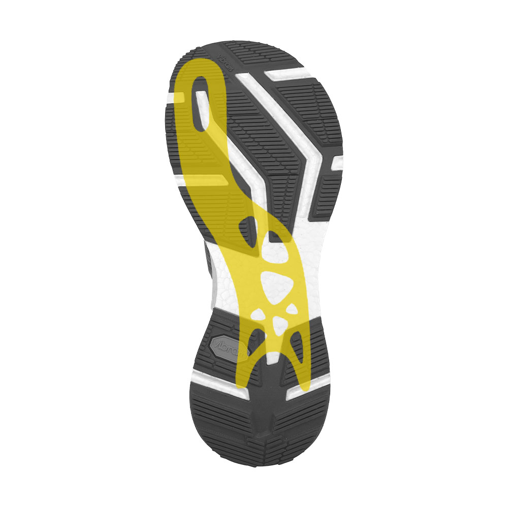 Die Vibram Sohle Joe Nimble Addict Pro-R Laufschuh Paar von unten mit dem eingebautem ToePilot