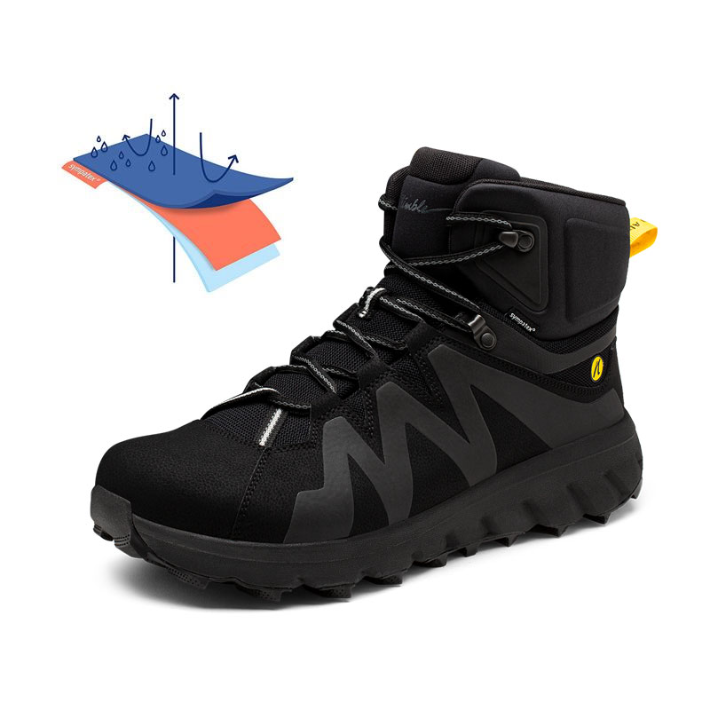 der Joe Nimble Mountain Addict Wanderschuh in schwarz mit bildlicher Darstellung der Sympatex Mambran