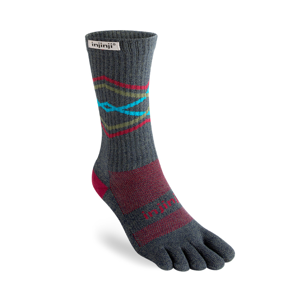 Injinji Trail Midweight Crew Zehensocken in grau