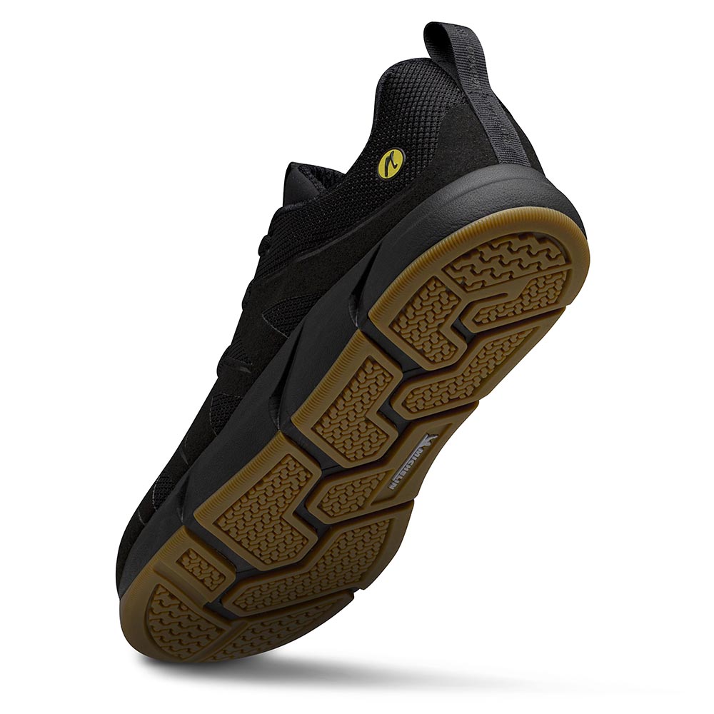 Die Michelin Sohle des Joe Nimble Addict Laufschuh in schwarz braun