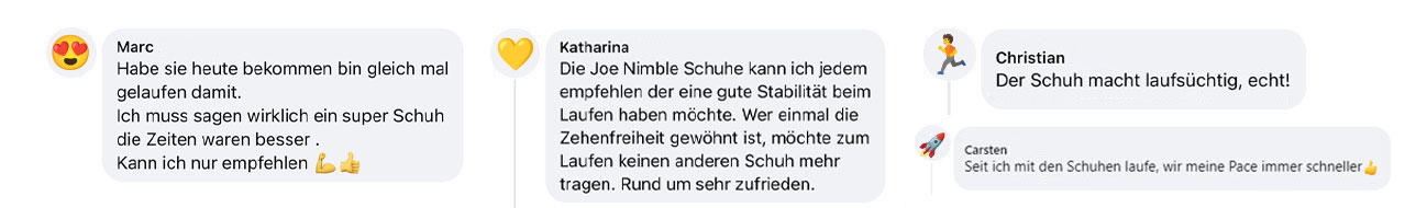 Kundenfeedback zu den Joe Nimble Schuhen