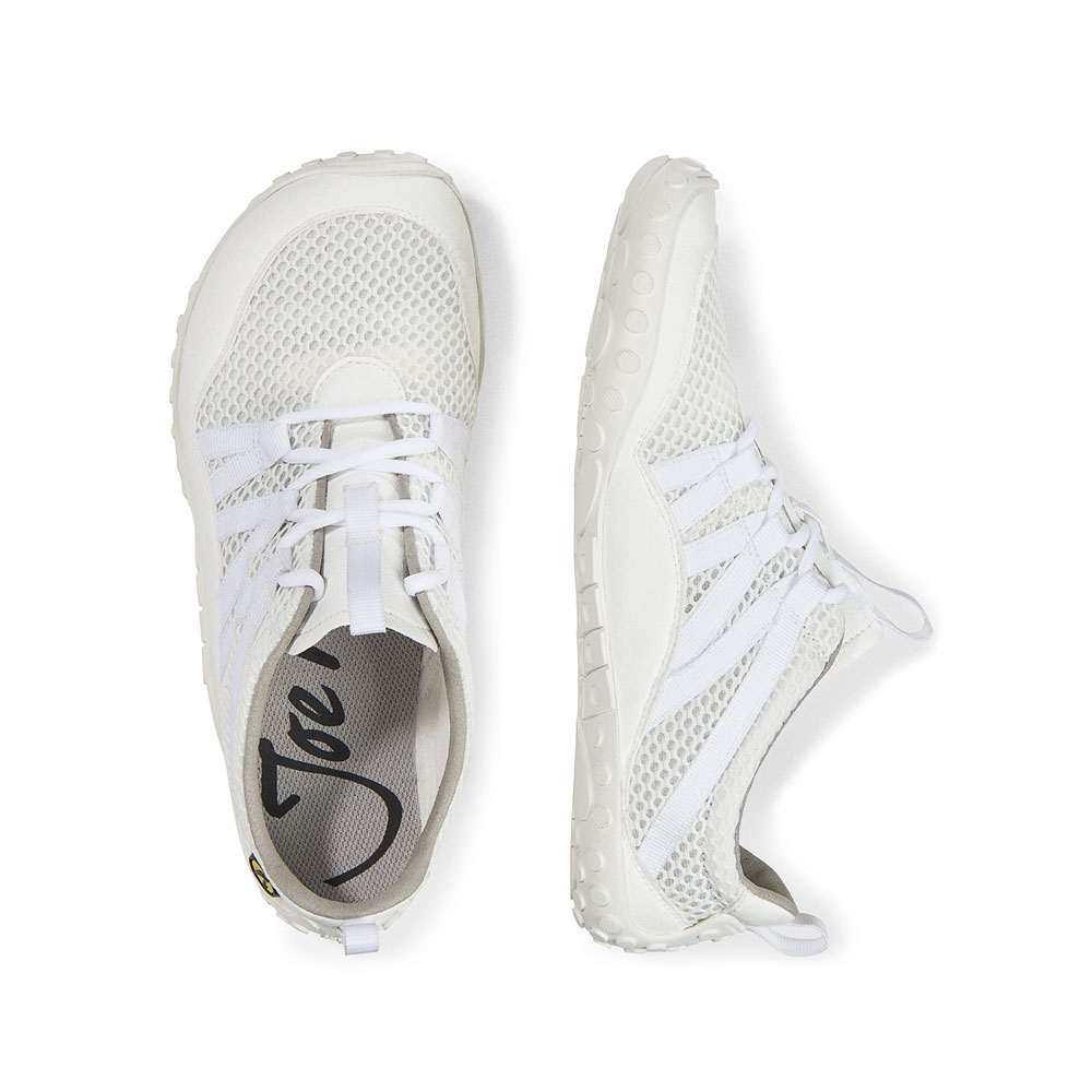 Der Joe Nimble nimbleToes Gym Trainingsschuh - Das Schuhpaar in weiß von oben und der Seite