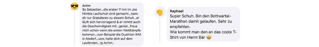 Kundenfeedback zu den Joe Nimble Schuhen