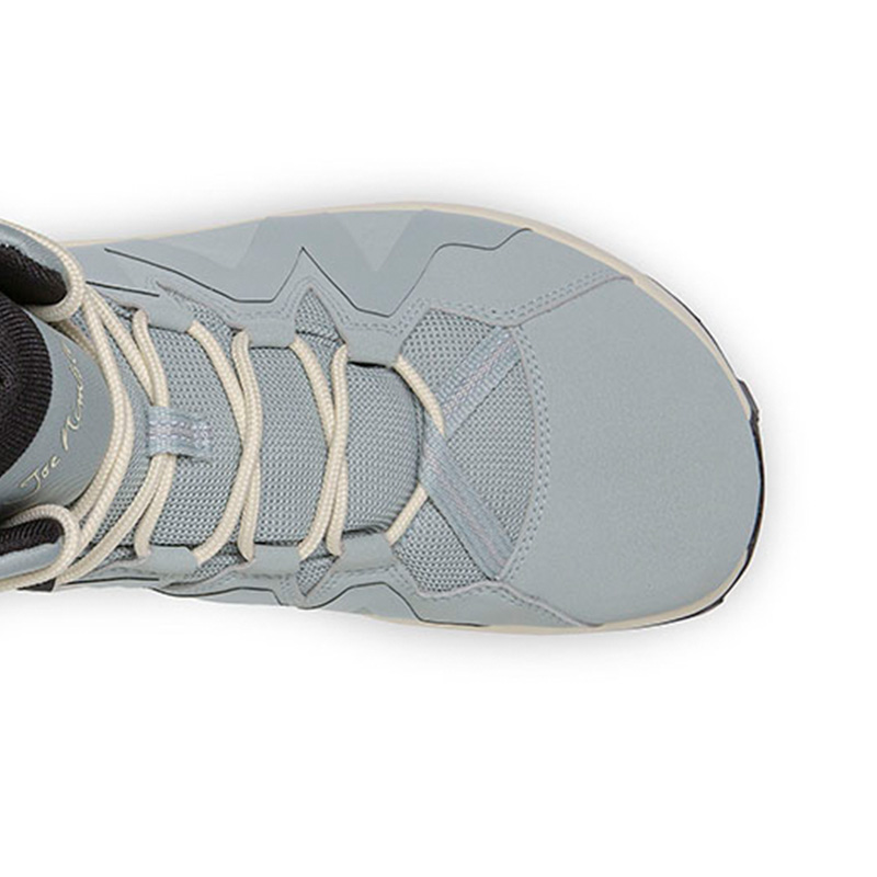 Die Zehenbox mit Toefreedom / Zehenfreiheit des Joe Nimble Mountain Addict Wanderschuh in hellblau