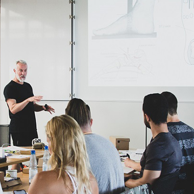 Unser biomechaniker Lee Saxby beim Vortrag